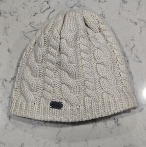 The North Face White Cable Knit Beanie